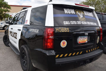 Back view of Hobbs Police SUV