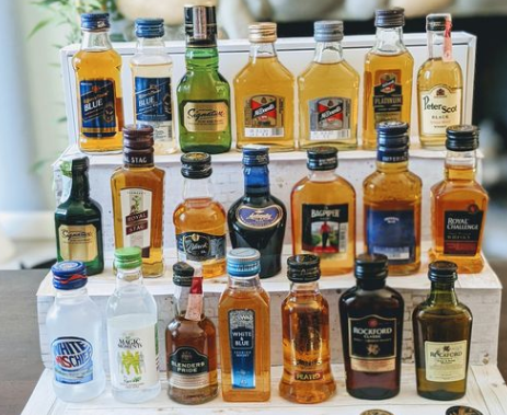 Assortment of mini liquor bottles