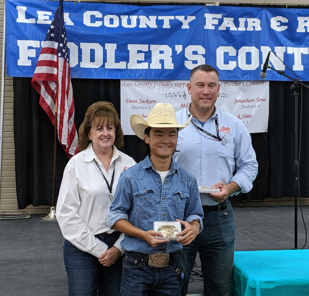 Nathan Pedno, Junior Grand Champion of the 2021 Lea County Fair & Rodeo Fiddler's Contest