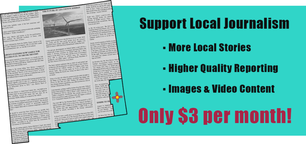 Support Local Journalism, Lea County Tribune ad