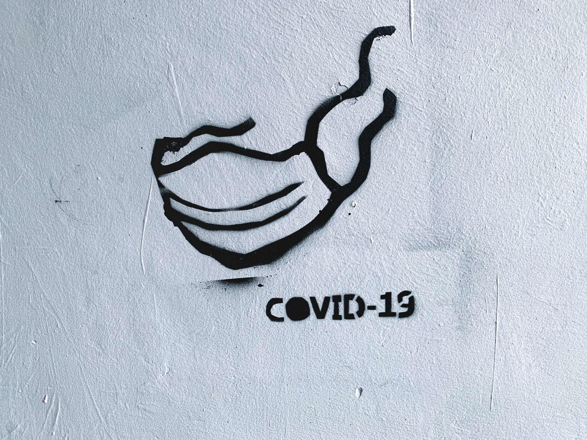COVID mask graffiti