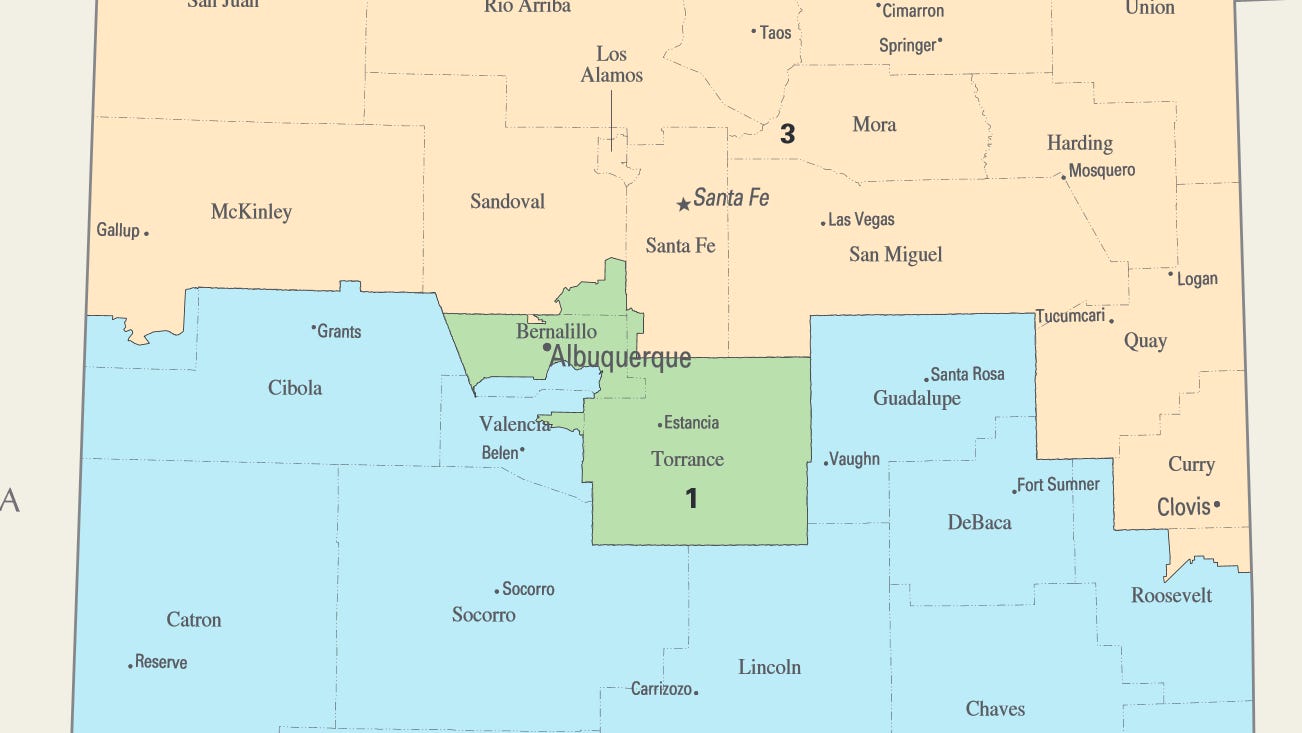 New Mexico congressional districts around Albuquerque