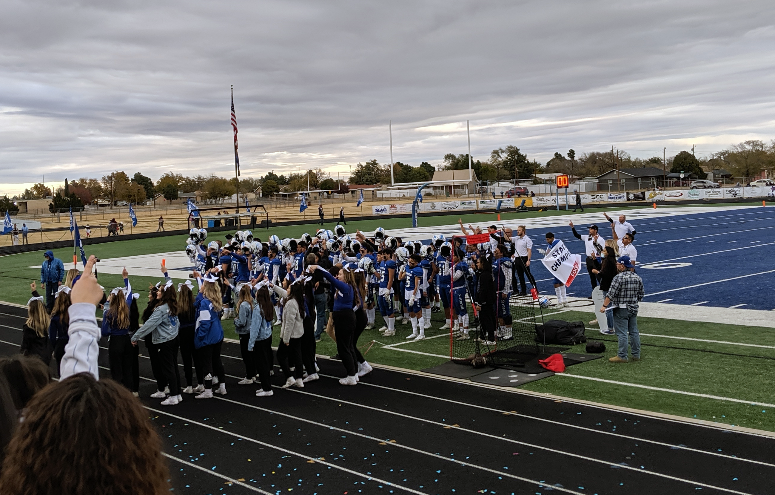 Lovington Wildcats celebrating 2021 state championship win