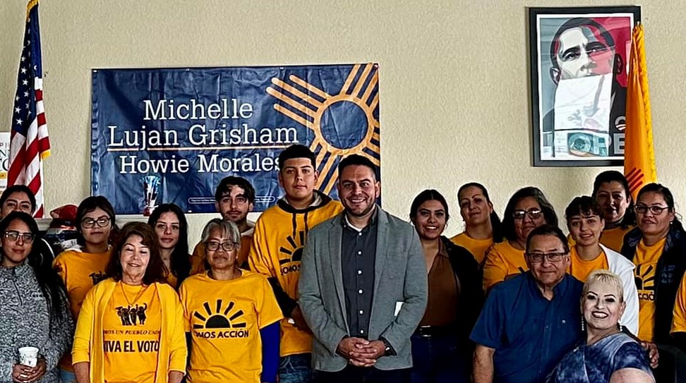 Gabe Vasquez meeting with supporters in Hobbs, NM