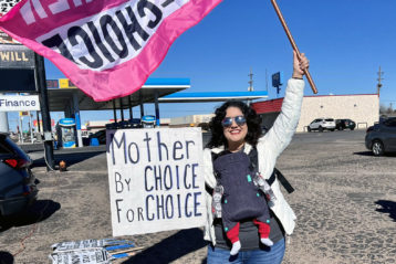 Mom at Pro-Choice Rally with Baby